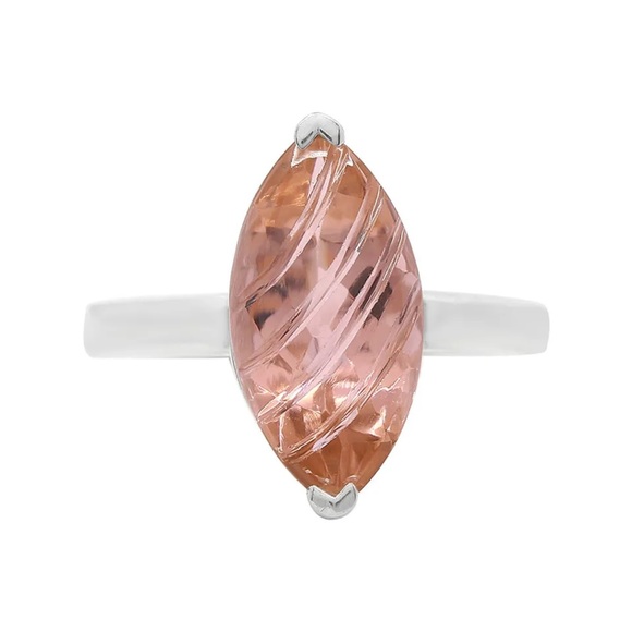 Gorgeous peach Morganite Silver rings 7, 8.5 - Picture 7 of 12